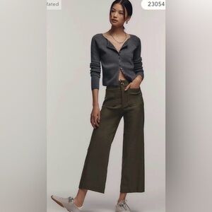 Anthropologie Maeve The Colette Cropped Wide-Leg Pants:Magic Fabric Edition